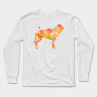 Bloodhound Dog Watercolor Painting Long Sleeve T-Shirt